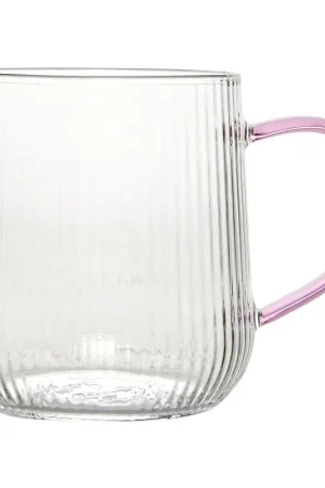 Vente Flash Mug 'Linea' en verre 37cl rose
